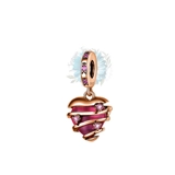 Rose gold caged heart charm