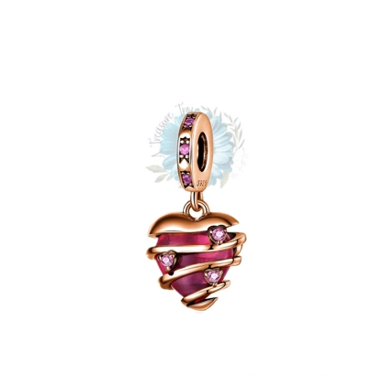 Rose gold caged heart charm Rose gold caged heart charm