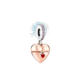 Open locket heart charm