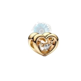 Heart and floating stone charm