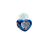Blue jewelled heart charm