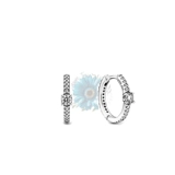 Solitaire hoop earrings