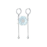 Hoop and dangle diamond stone earrings