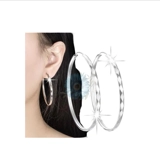 Rhombus shape hoop earrings