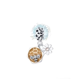 Bee, honeycomb and flower dangle charm