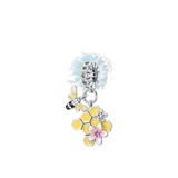 Honeycomb bee and flowers dangle charm