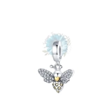 Heart dangle bee charm