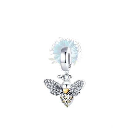 Heart dangle bee charm Heart dangle bee charm