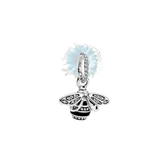 Black and silver queen bee charm