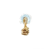 Gold bee with hive charm