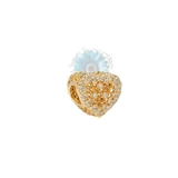Gold heart honeycomb charm