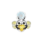 Cuddling heart bee charm