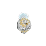 Round sunflower and bee charm