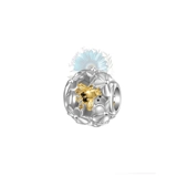Round honey bee and flower charm