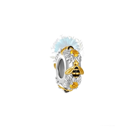 Slim flower and bee charm Slim flower and bee charm