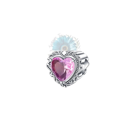 Sparkling pink heart charm Sparkling pink heart charm