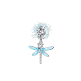 Blue winged dragonfly charm