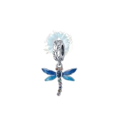 Pearlescent winged dragonfly charm