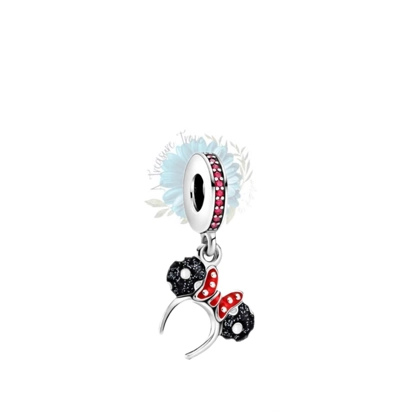 Black and red Minnie ears charm