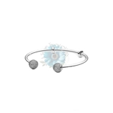 Open charm bangle with jewelled caps