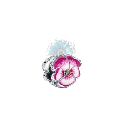 Pansy flower charm