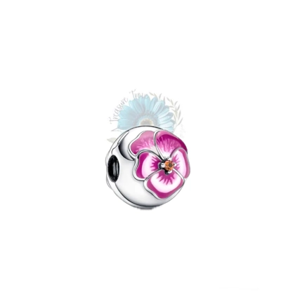 Pink pansy safety clip Pink pansy safety clip