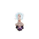 Purple pansy dangle charm