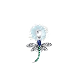 Green and blue dragonfly charm