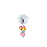 Two tulip and bow charm