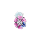 Pink flower and butterfly charm