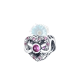 Infinity jewelled heart charm