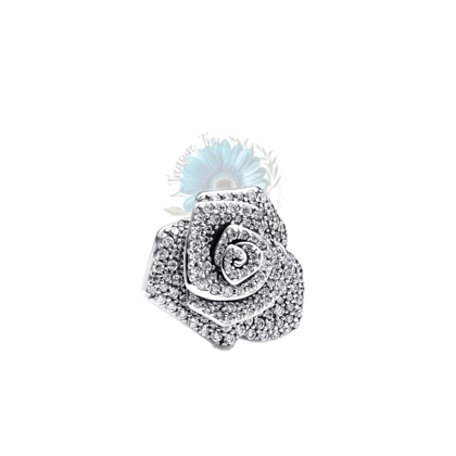 Jewelled rose in bloom charm Jewelled rose in bloom charm