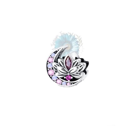 Lotus flower and moon charm Lotus flower and moon charm