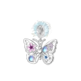 Silver butterfly with pearlescent ston..