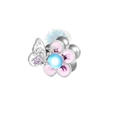 Pearlescent flower and butterfly charm
