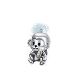 Silver monkey and banana charm