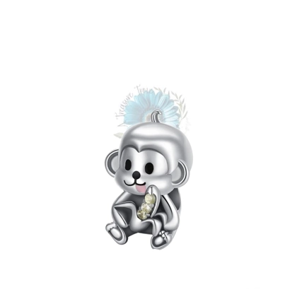 Silver monkey and banana charm Silver monkey and banana charm