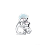 Mum and baby polar bear charm