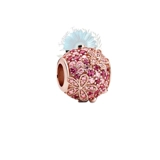 Jewelled round flower charm