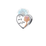 Wife rose heart charm