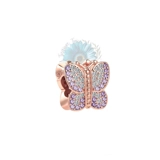 Rose gold jewelled butterfly charm