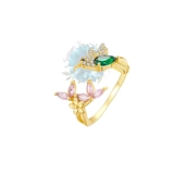 Hummingbird and flowers ring