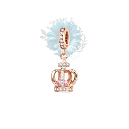 Rose gold crown charm