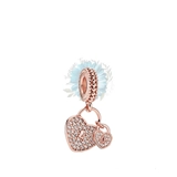 Rose gold double padlock charm