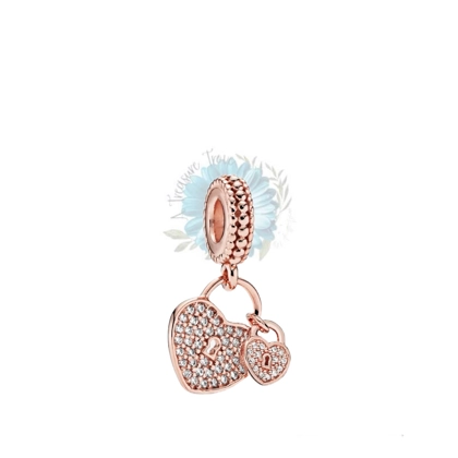 Rose gold double padlock charm Rose gold double padlock charm