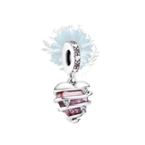 Silver caged heart charm Silver caged heart charm