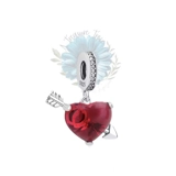 Silver love heart charm