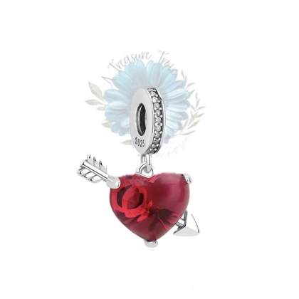 Silver love heart charm