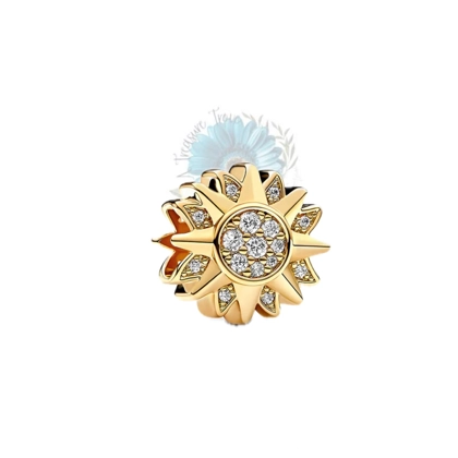 Gold jewelled sun charm Gold jewelled sun charm