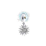 Silver jewelled dangle sun charm